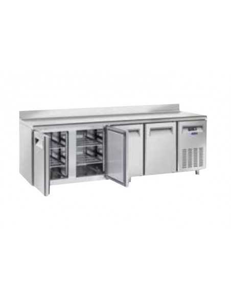 Tavolo refrigerato - Alzatina - N. 4 porte - cm 255 x 80 x 95 h