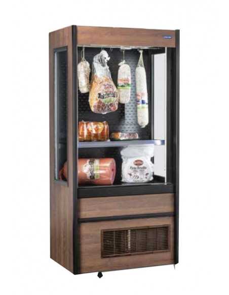 Wall display case - With meat hook - Ventilated - Capacity lt 688 - Temperature +3/+5°C - cm 151 x 63.5 x 209.5 h