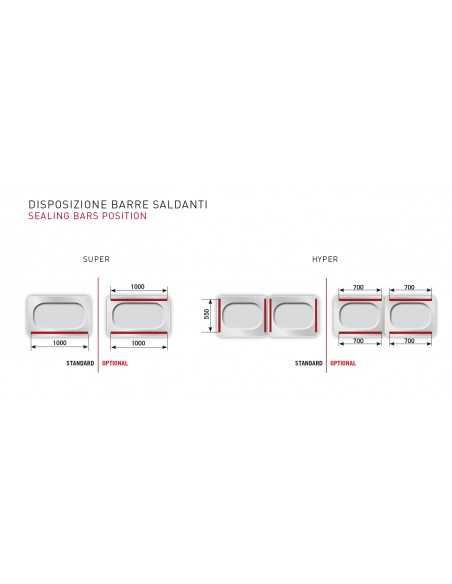 Bell packing machine - Wheels - Sealing bar 100 cm - Three-phase - cm 114 x 55 x 105 h