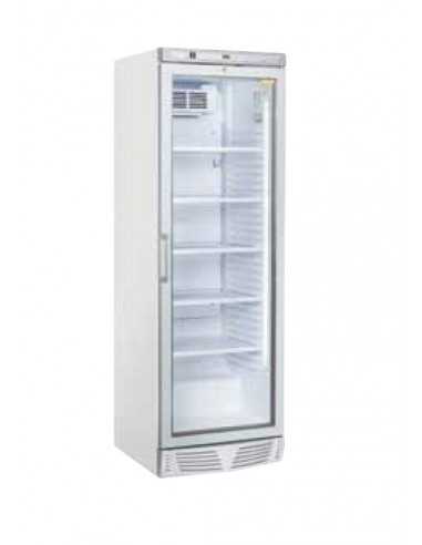 Drink cooler - Bianco - Temp. +1/+12°C - Roll-Bond con ventilatore - Doppio vetro - cm 59.5 x 67 x 183 h