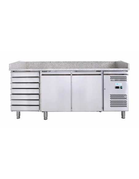 Banco pizza 2 porte ed 1 cassettiera - cm 202 x 80 x 100 h Banco pizza 2 porte ed 1 cassettiera - cm 202 x 80 x 100 h