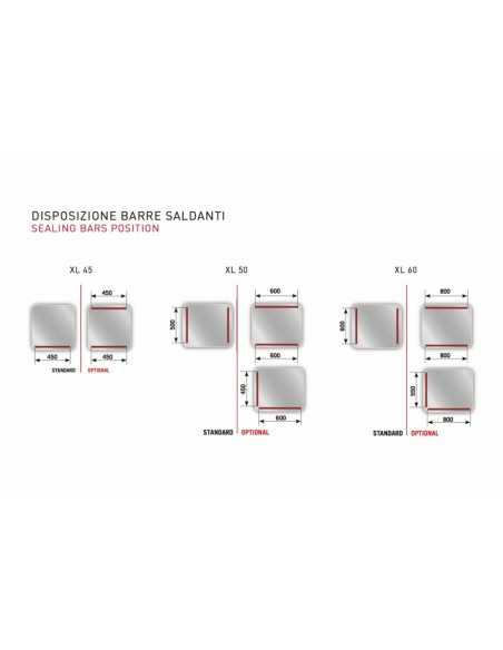 Sottovuoto campana - Barra saldante 2 x 60 cm - cm 90 x 80 x 115 h