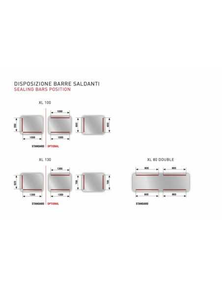 Sottovuoto campana - Barra saldante 4 x 8 mm - cm 190 x 90 x 115 h