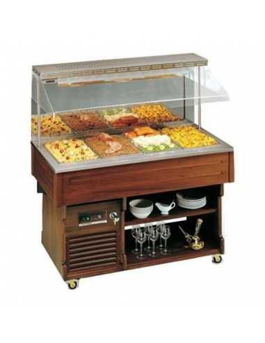 Espositore buffet - A muro - Bagnomaria - cm 142.2 x 75 x 152.4h