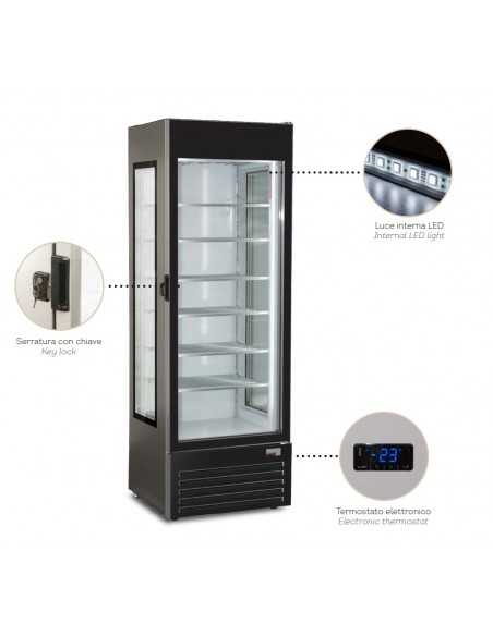Vetrina Freezer per Gelati e Surgelati - Capacità 416 lt - cm 67 x 68 x 200 h