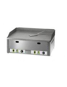 Fry top a gas con piano liscio in acciaio sabbiato cm 65 x 48