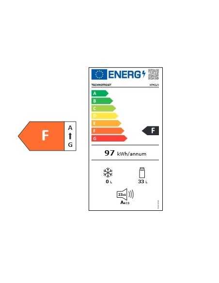 Minibar termoeléctrico empotrable o independiente - Capacidad 33 litros - Cm 44.1 x 43.2 x 56.6 h