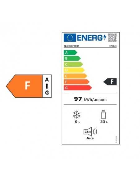 Minibar termoeléctrico con mueble de madera - Capacidad 33 litros - Cm 47.5 x 45.5 x 77 h