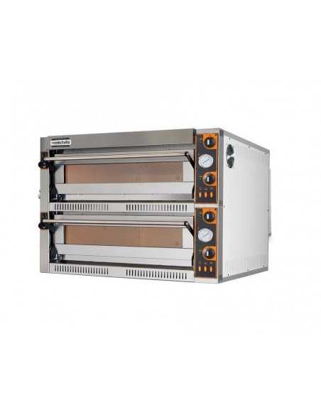 Horno eléctrico para pizzas n° 6 +6 Ø 36 cm - Mandos mecánicos - Cámara cm 108 x 72 x 14 h ( x 2 )