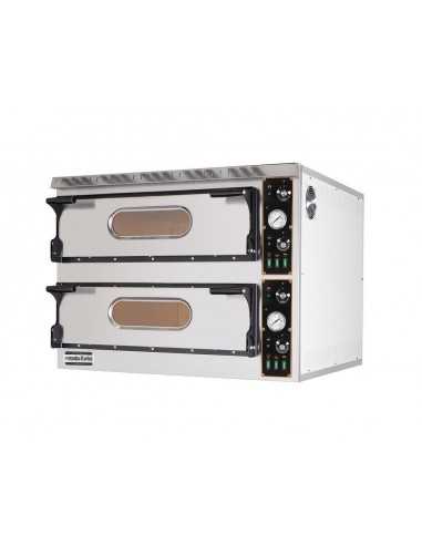 Electric pizza oven 4+4 pizzas - Mechanical...