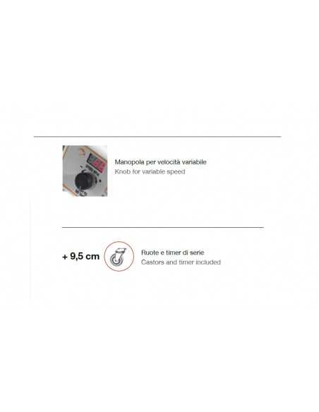 Spiral mixer with fixed head - Capacity liters 7/ kg 6 - Variable speed - cm 29 x 46 x 56 h