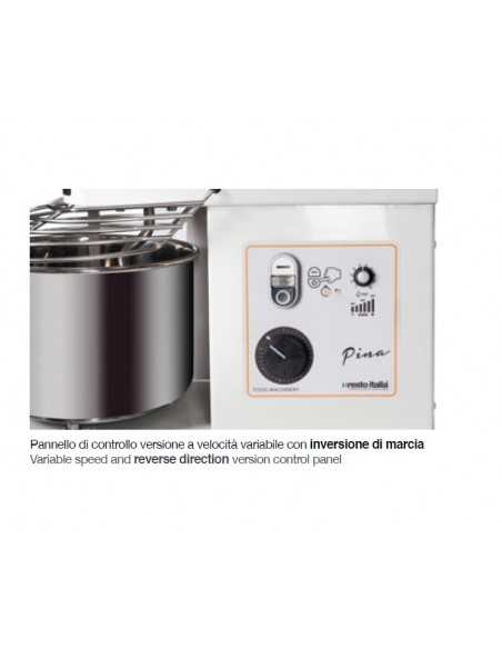 Impastatrice a spirale - Capacità litri 7 / kg 6 - Velocità variabile - cm 26 x 54 x39 h