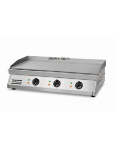 Fry top elettrico con piano rigato cm 83.5 x 40
