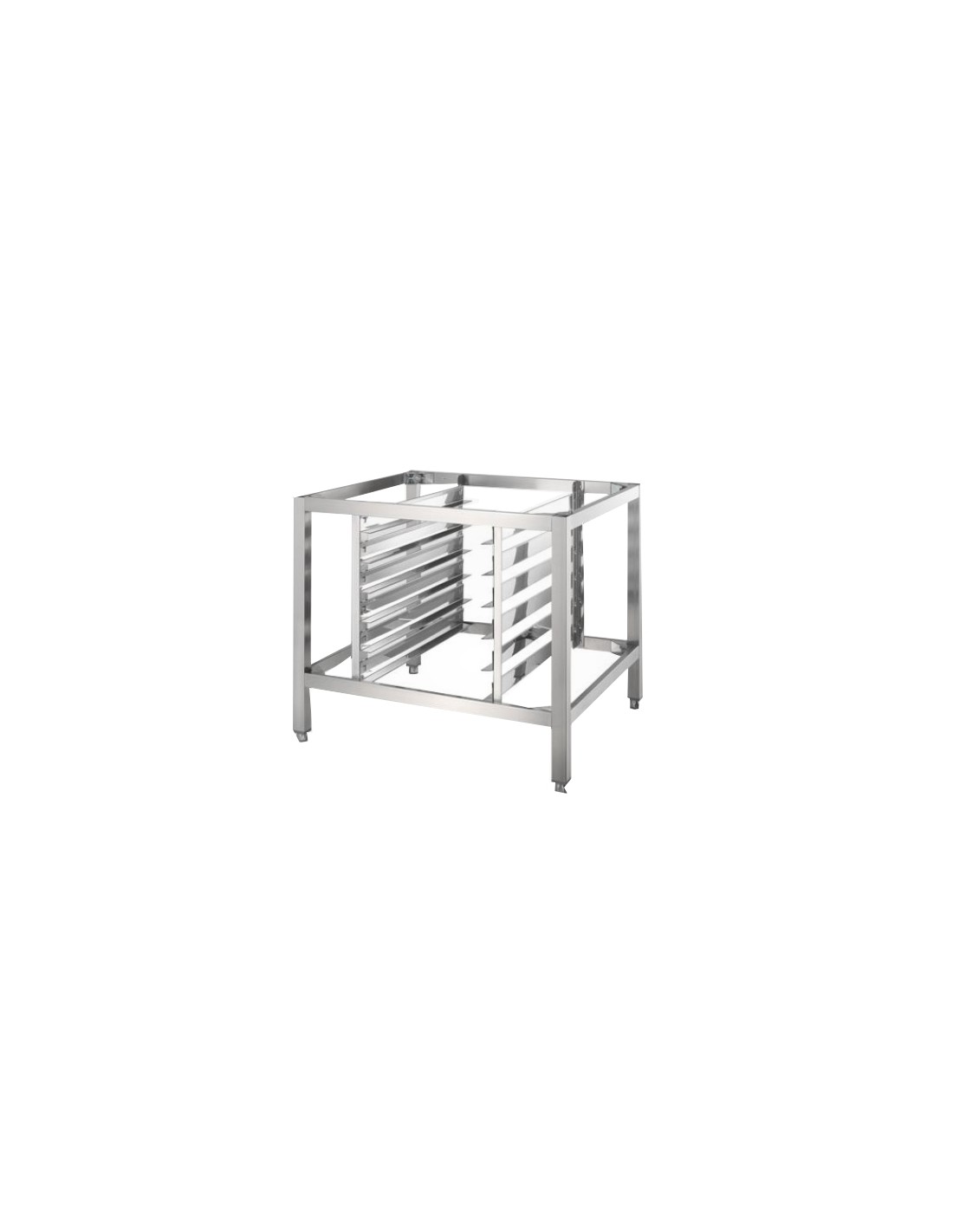 Stainless steel support with Gourmet Slim h100-8 shelves
