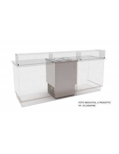 Banco gelateria - N.10 carapine x litri 7.5 - Cm 144.2 x 71 x 100.7 h