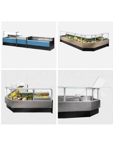 Banco alimentare self service - Ventilato con cella - cm 300 x 109 x 92 h