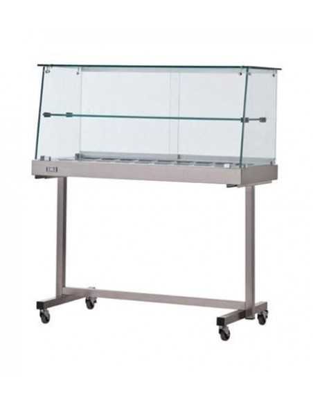 Hot display case - Straight glass - Trolley - cm 65 x 40 x 135 h