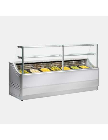 Banco alimentare - Vetro retto - Caldo max +60 °C - cm 100 x 81 x 135 h