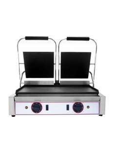 Electric cast iron plate with smooth top and lid 48 x 24 cm