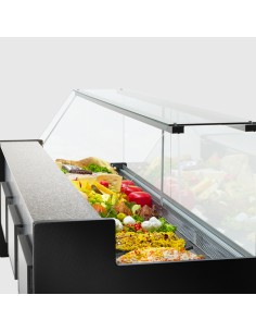 Food counter with straight glass - Ventilated with cell - cm 150 x 98 x 127 h 2