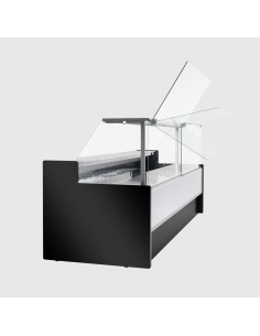 Food counter with straight glass - Ventilated with cell - cm 300 x 98 x 127 h 2