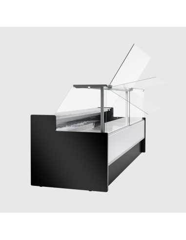 Banco alimentare con vetro retto - Ventilato con cella - cm 300 x 98 x 127 h