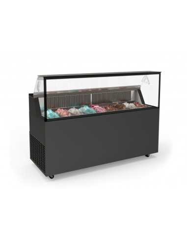 Banco gelateria - Vaschette n. 6 x litri 5 o 12 x litri 2.5 - Cm 118.7 x 67.7 x 119 h