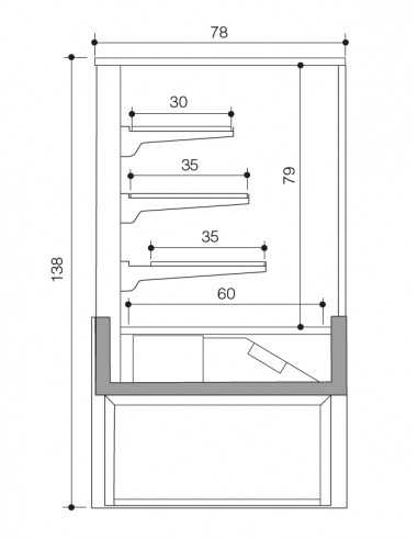 Banco alimentare - Ventilato senza cella - cm...