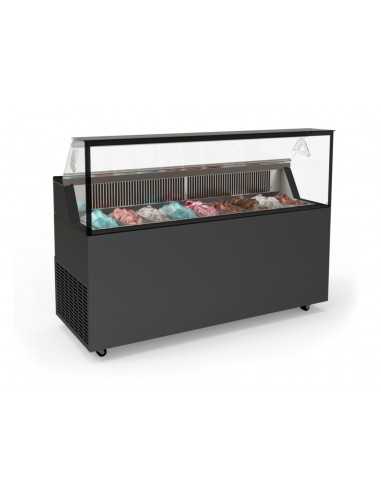 Ice cream counter - Vaschette n. 7 x liters 5 or 14 x liters 2.5 - Cm 133.7 x 67.7 x 119 h