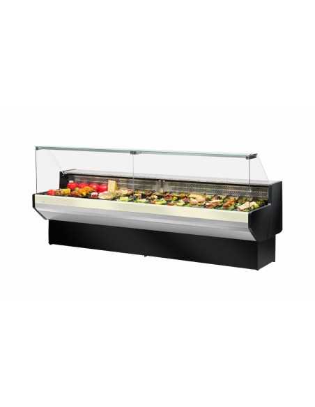 Mostrador de alimentos con vidrio recto - Estático con celda - cm 250 x 91 x 129 h Mostrador de alimentos con vidrio recto - Estático con celda - cm 250 x 91 x 129 h