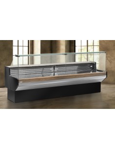 Mostrador de alimentos con vidrio recto - Estático con celda - cm 250 x 91 x 129 h 2