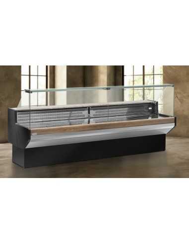 Food counter with straight glass - Static with cell - cm 300 x 91 x 129 h