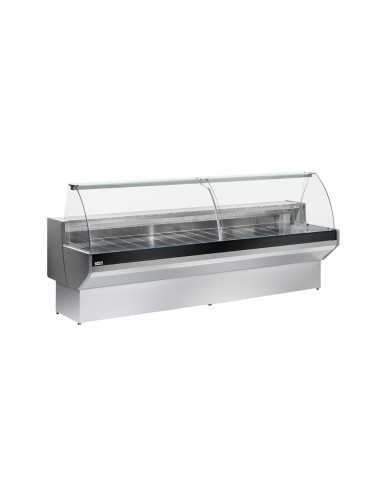 Food counter - Curved glass - Neutral - cm 200 x 91 x 129 h
