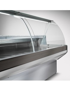 Mostrador de comida con vidrio curvado - Estático con celda - 200 x 91 x 128 h cm 2