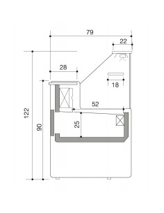Food Bank - Straight Glass - Static with Cell - cm 100 x... 2