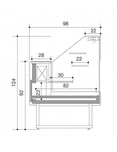 Food Bank - Straight Glass - Static - cm 140 x...