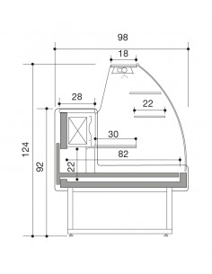 Food bank - Curved glass - Static - cm 140 x 98 x 124 h 2