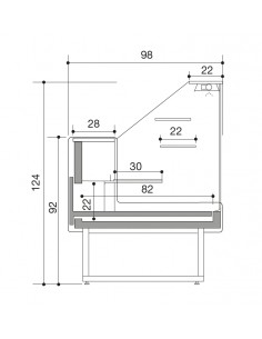 Food Bank - Straight Glass - Neutral - cm 290 x 98 x 124 h 2