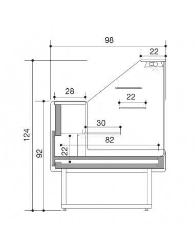 Food Bank - Straight Glass - Neutral - cm 140 x...