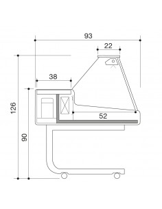 Banco alimentare - Vetro dritto - Statico - cm 150 x 93 x... 2