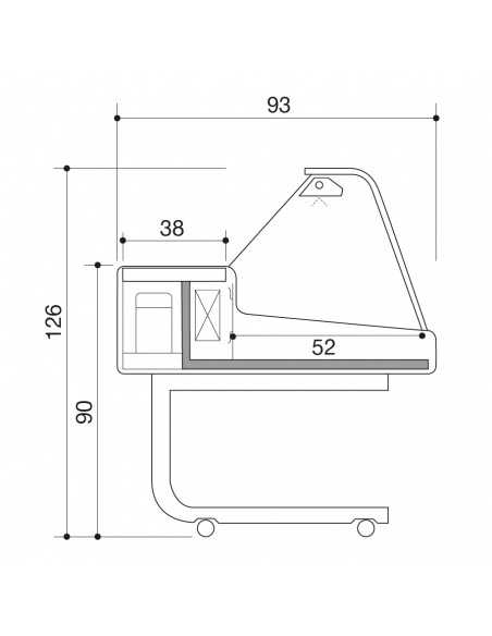 Banco de alimentación -Vetro curvo - Statico - cm 150 x 93 x 126 h