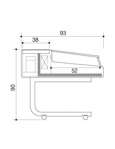 Banco alimentare - Self Service - Statico - cm 100 x 93 x 126 h