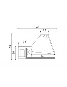 Banco alimentare - Vetro dritto - Statico - cm 150 x 93 x... 2