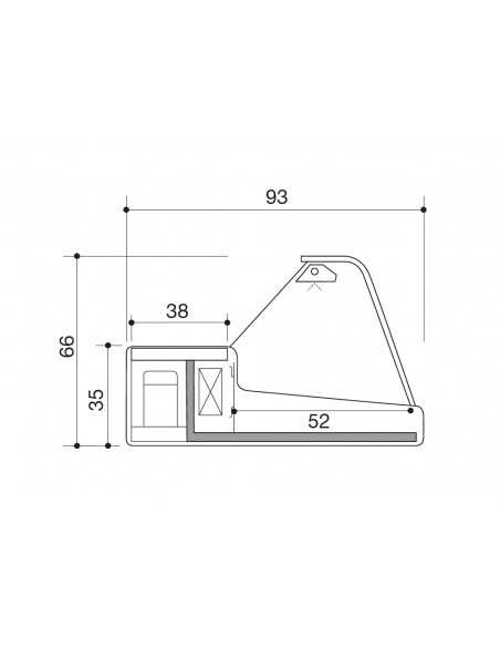 Banco de alimentos - Cristal curado - Estático - cm 100 x 93 x 66 h