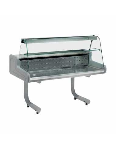 Banco de alimentación - Cristal curvado - Estático - Con ruedas - cm 150 x 99 x 124 h