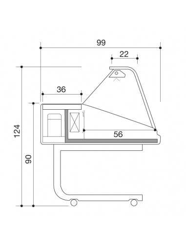 Banco alimentare -  Vetro curvo - Statico - Con...