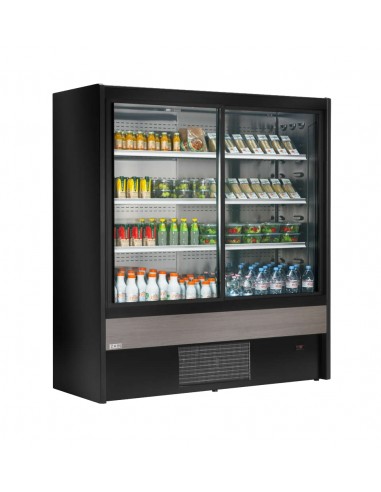 Refrigerated wall - N.3 shelves - Ventilate - Temperature +4+6 °C - Sliding doors - cm 120 x 71 x 200 h