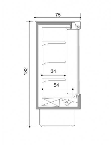 Murale refrigerato - Ventilato - Porte scorrevoli - cm 150 x 75 x 182 h