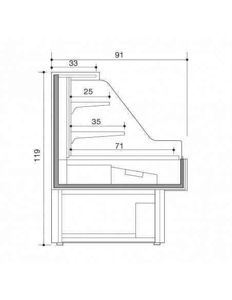 Murale refrigerato - Ventilato - cm 187.5 x 91 x 119 h
