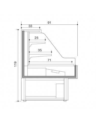 Muro refrigerado - Ventilado - cm 250 x 91 x 119 h
